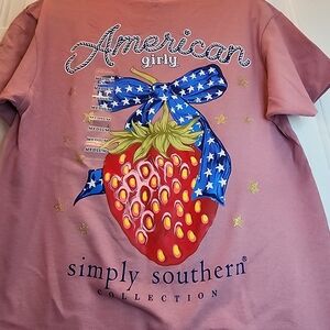 Simply Southern pink tee size Medium
